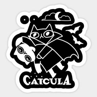 Catcula Halloween Black Cat Parody Sticker